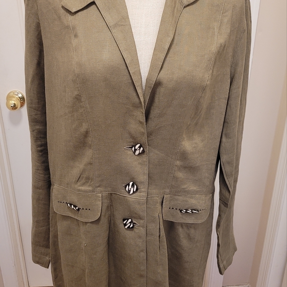 100%linen jacket By Animal sleeves long - Picture 2 of 12
